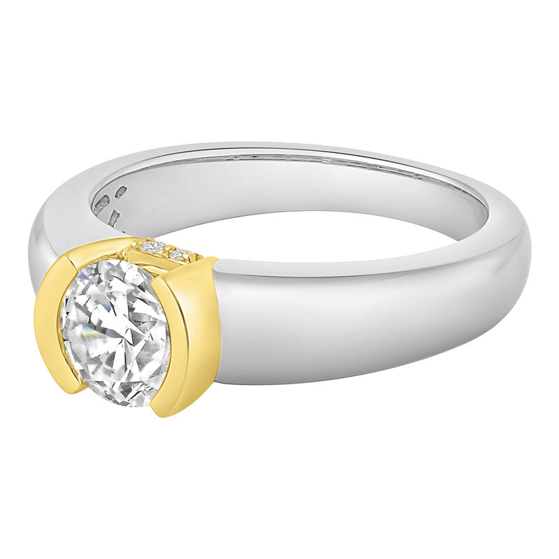 Lab Grown Diamond Engagement Ring in 14K White Gold &amp; 14K Yellow Gold &#40;1 ct. tw.&#41;