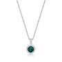 Lab-Created Emerald &amp; 1/10 ct. tw. Diamond Pendant in Sterling Silver
