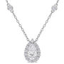 Pear-Shaped Moissanite Pendant with Bezel-Set Diamonds in Sterling Silver &#40;1 1/2 ct. tw.&#41;