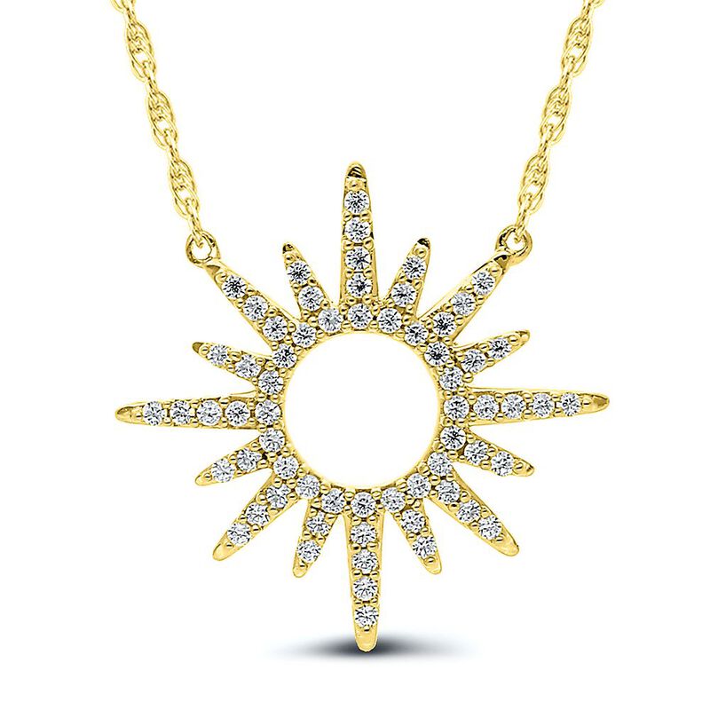 1/5 ct. tw. Diamond Sun Necklace in 10K Yellow Gold