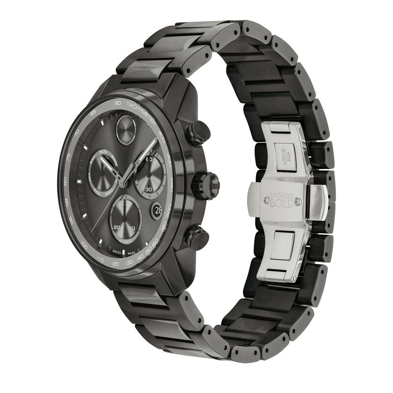 Verso Men&rsquo;s Watch in Gunmetal Ion-Plated Stainless Steel, 44MM