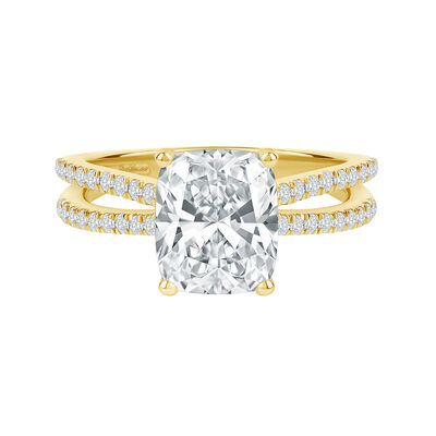 Clover Lab Grown Diamond Elongated Cushion-Shaped Engagement Ring