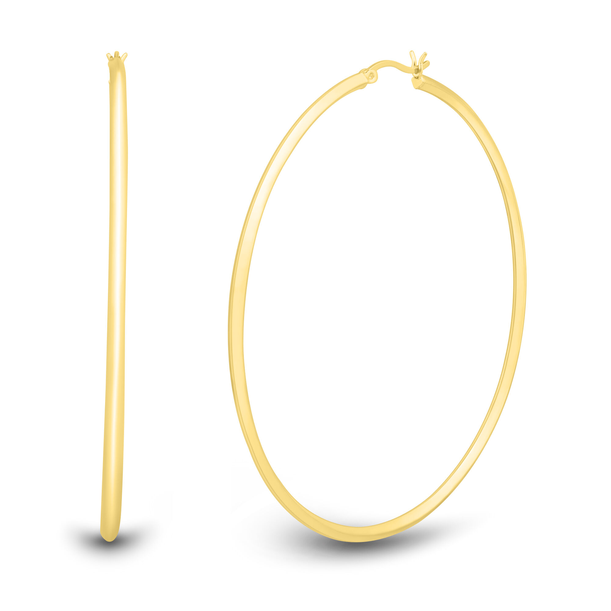 14K Yellow Gold 3MM Round Hoop Earrings 3 Inch Hoops Snap Closure Classic  Large Hoops for Women 7.1 Grams - Etsy