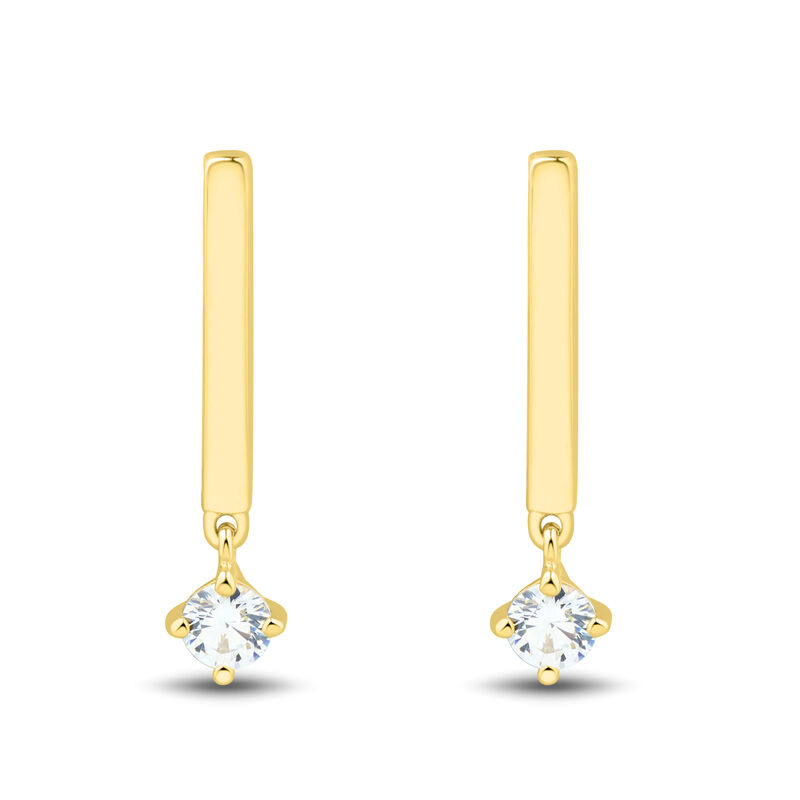 Lab Grown Diamond Vertical Bar Drop Earrings in Vermeil &#40;1/5 ct. tw.&#41;