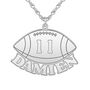 Personalized Nameplate Football Pendant in Sterling Silver