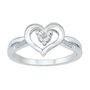 Diamond Heart Ring in Sterling Silver