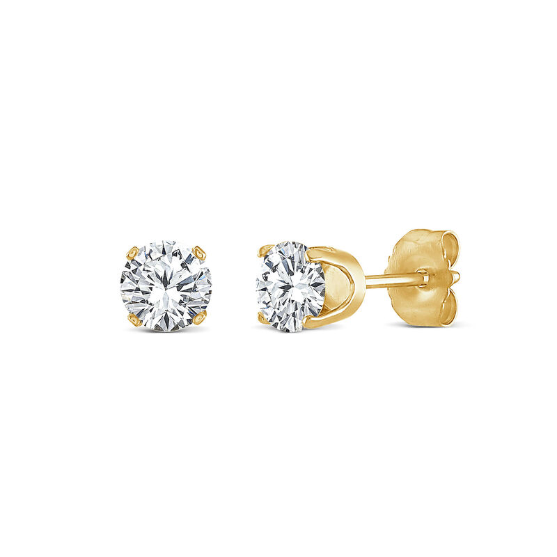 Round Diamond Stud Earrings with Four-Prong Basket in 14K Yellow Gold &#40;1/3 ct. tw.&#41;