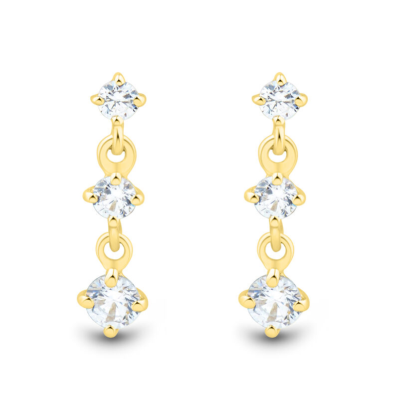 Lab Grown Diamond Drop Earrings in 10K Yellow Gold &#40;1/5 ct. tw.&#41;