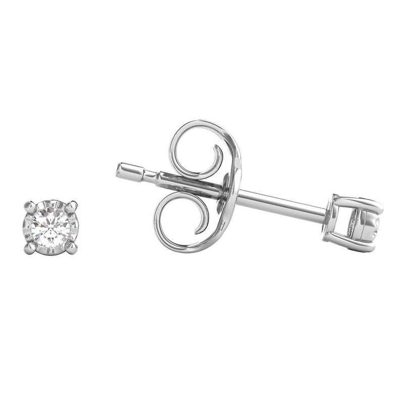 Diamond Illusion Stud Earrings in Sterling Silver