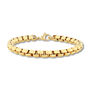 Round Box Link Bracelet in Yellow Gold Ion-Plated Stainless Steel, 6.5MM, 9&rdquo;