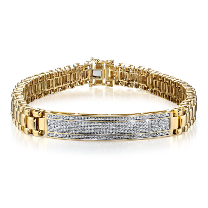 14k Gold Men's Diamond Id Link Bracelet Ctw, 41 OFF