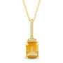 Citrine and Diamond Accent Pendant in 10K Yellow Gold