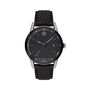 Museum Sport Black Leather Men&rsquo;s Watch in Gunmetal PVD Stainless Steel, 42mm