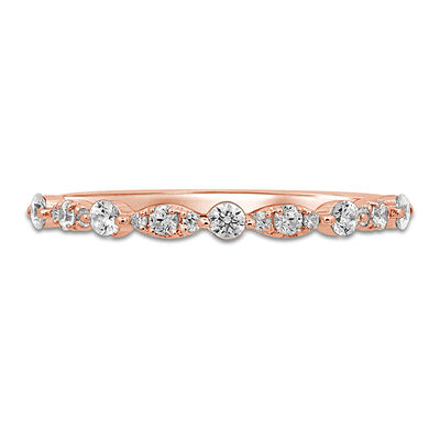 Scalloped Diamond Anniversary Band in 10K Rose Gold (1/4 ct. tw.)