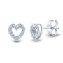 1/10 ct. tw. Diamond Heart Stud Earrings in 10K White Gold