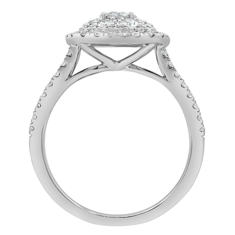 Cushion-Shaped Diamond Cluster Engagement Ring in 10K White Gold &#40;1 ct. tw.&#41;