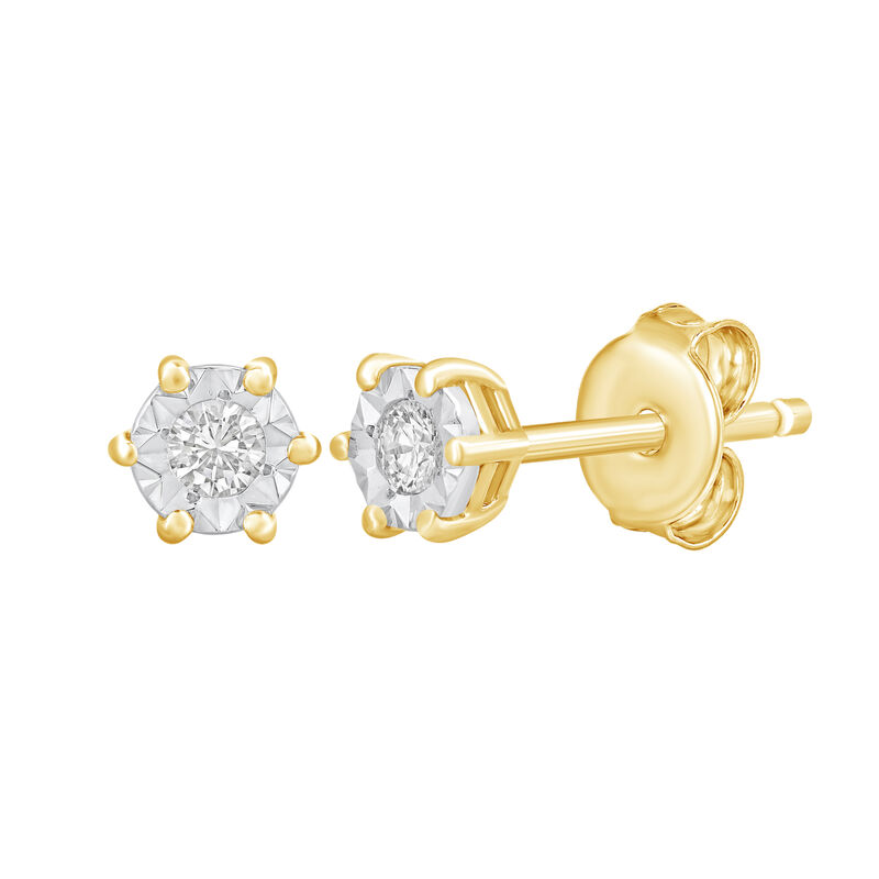 Diamond Accent Earrings in 10K Yellow Gold