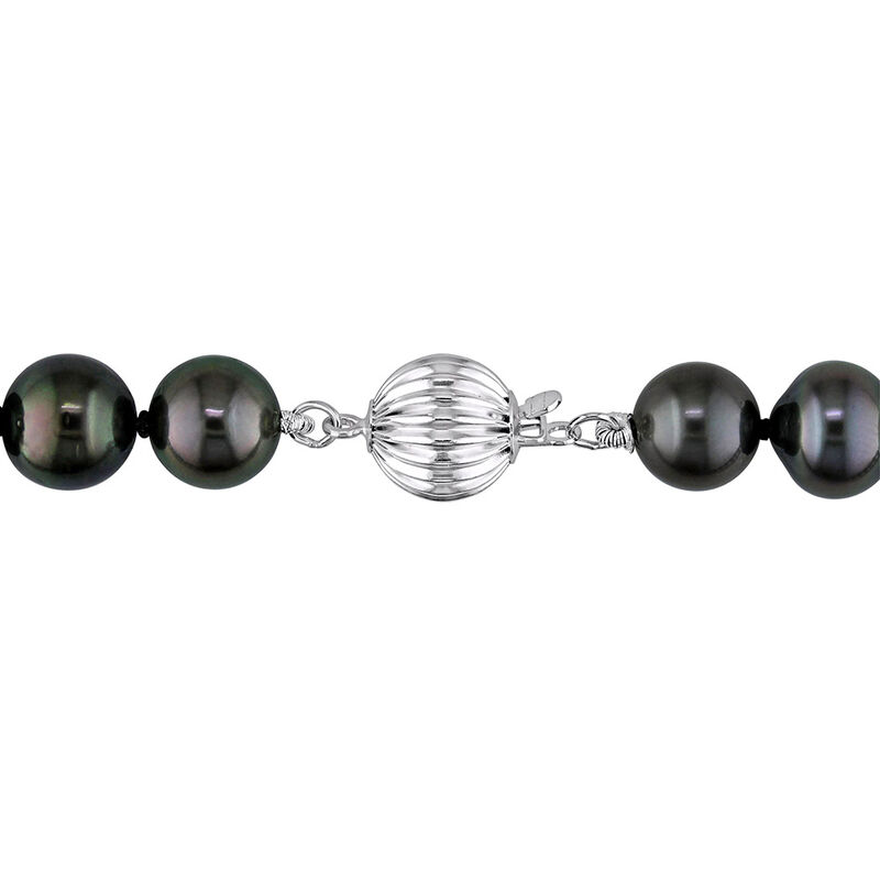 Tahitian Black Pearl Necklace in 14K White Gold, 8-10mm, 18&rdquo;