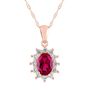 Lab Created Ruby &amp; White Sapphire Pendant in 10K Rose Gold