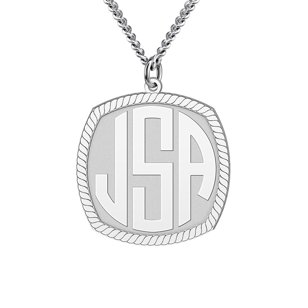 14K Gold Rimmed Monogram Necklace with Diamond – Initial Obsession