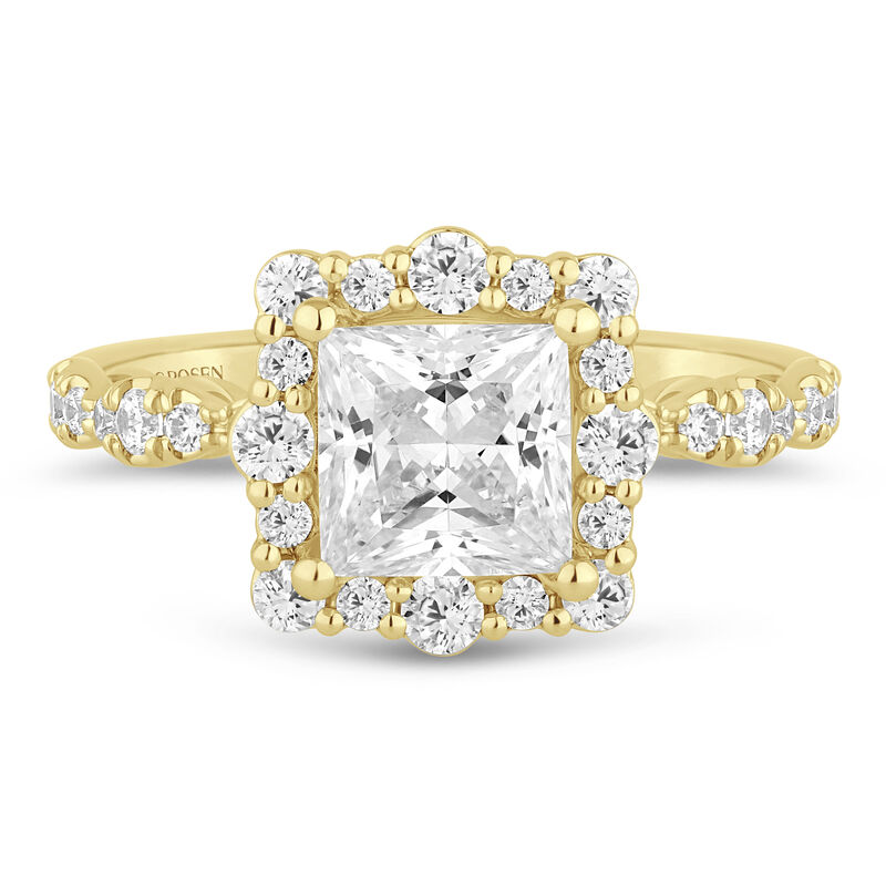Lab Grown Diamond Princess-Cut Halo Engagement Ring in 14K Gold &#40;2 3/4 ct. tw.&#41;