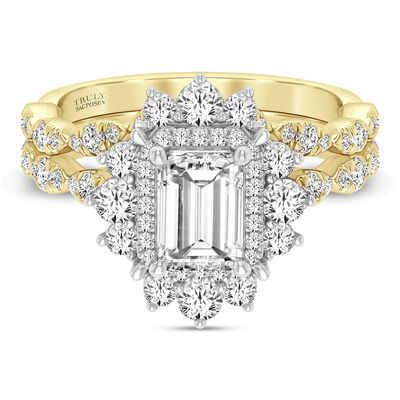 Sophia Lab Grown Diamond Emerald-Cut Engagement Ring Set in 14K Gold (2 ct. tw.)