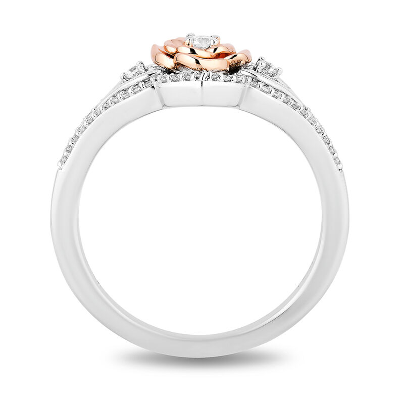 Diamond &quot;Belle&quot; Rose Ring in Sterling Silver &amp; 10K Rose Gold &#40;1/5 ct. tw.&#41;