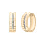 Diamond Vertical-Row Ribbed Hoop Earrings in Vermeil, 17MM &#40;1/10 ct. tw.&#41;