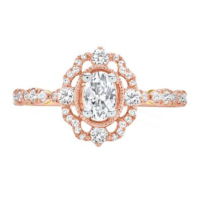 Elsa Oval Diamond Engagement Ring in 14K Rose Gold (1 ct. tw.)
