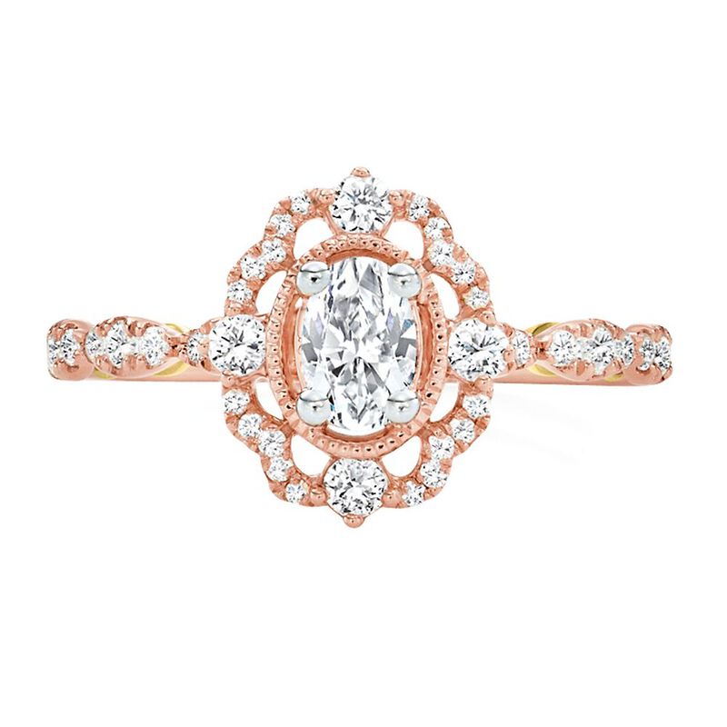 Elsa Oval Diamond Engagement Ring in 14K Rose Gold &#40;1 ct. tw.&#41;