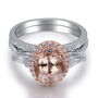 Morganite and Diamond Ring in 14K White Gold and 14K Rose Gold &#40;1/2 ct. tw.&#41;