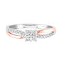 Diamond Flower Promise Ring in 10K White &amp; Rose Gold &#40;1/7 ct. tw.&#41;