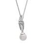 Pearl &amp; Diamond Accent Pendant in Sterling Silver