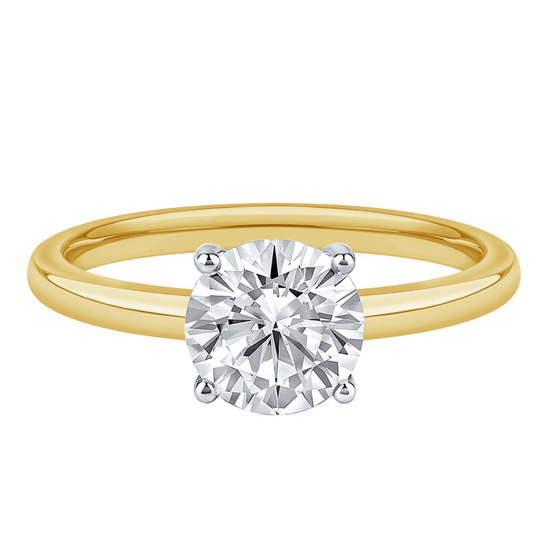 Diamond Round Brilliant Cut Solitaire Engagement Ring in 14K Gold