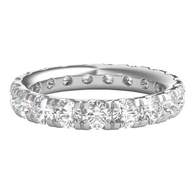 Lab Grown Diamond Wedding Band with Eternity Setting in 14K White Gold (3 ct. tw.)