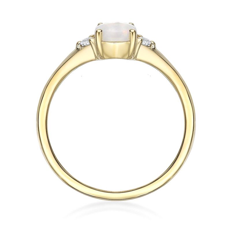 Opal &amp; Diamond Ring in 10K Yellow Gold
