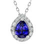 Pear-Shaped Tanzanite and Diamond Pendant in 10K White Gold &#40;1/5 ct. tw.&#41;