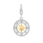 Compass Charm with 14K Yellow Gold Plating in Sterling Silver