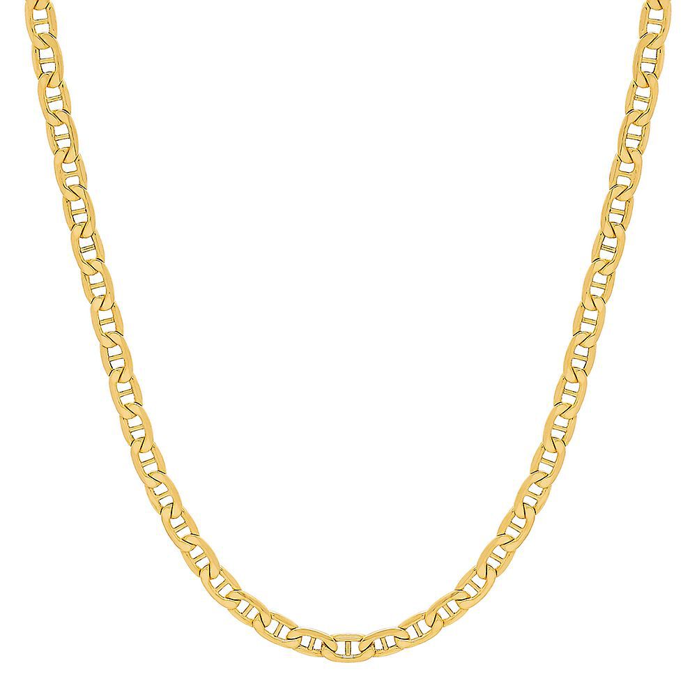 Buy 2.7mm 14K Two Tone Gold Men's Flat Mariner Chain Necklace Online in  India - Etsy