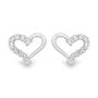 Diamond Open Heart Stud Earrings in Sterling Silver &#40;1/4 ct. tw.&#41;