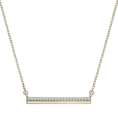 Diamond Horizontal Bar Necklace in 14K Yellow Gold (1/10 ct. tw.)