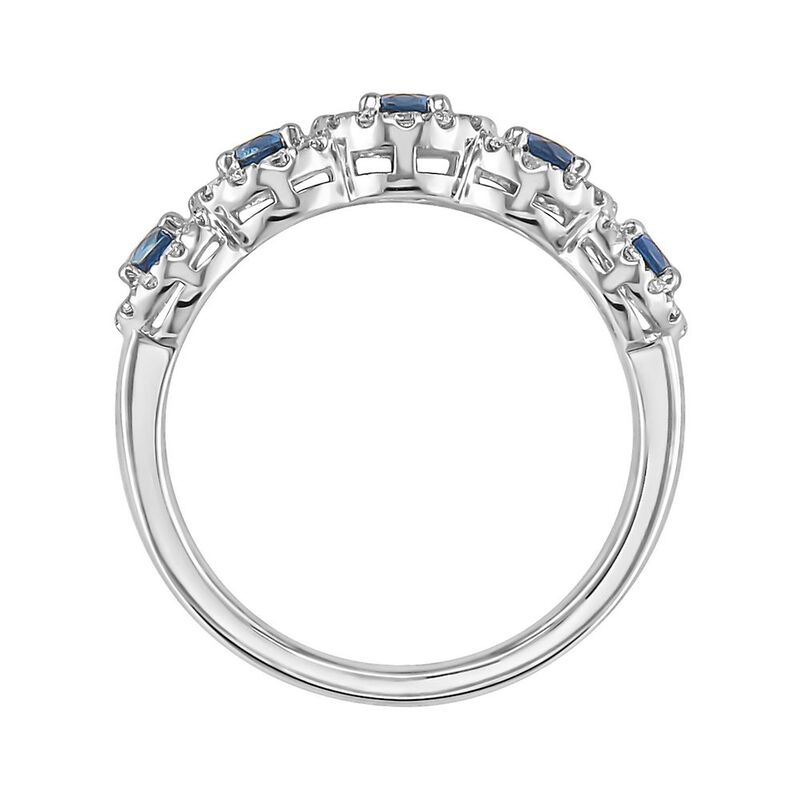 Blue Sapphire &amp; 1/3 ct. tw. Diamond Ring in 14K White Gold