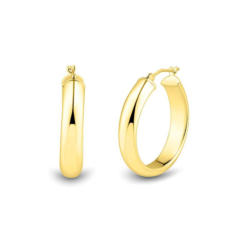 Half Round Hoop Earrings in 14K Yellow Gold | Helzberg Diamonds