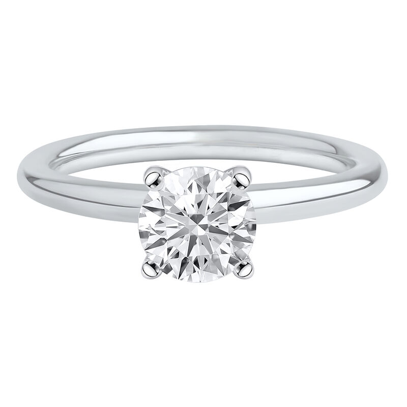 Lab Grown Diamond Solitaire Round Engagement Ring in 14k Gold