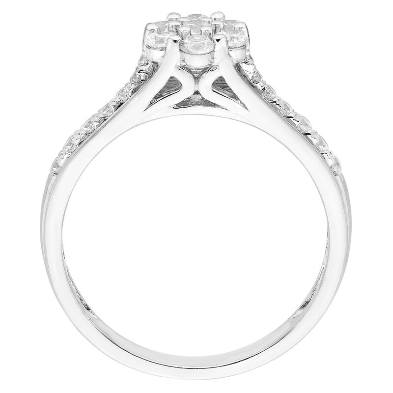Round Multi-Diamond Engagement Ring in 10K White Gold &#40;1/2 ct. tw.&#41;