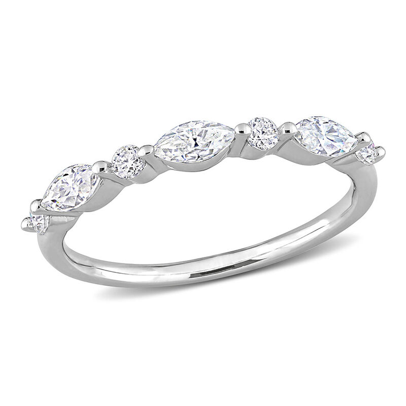 Marquise Moissanite Stacking Ring in Sterling Silver &#40;1/2 ct. tw.&#41;