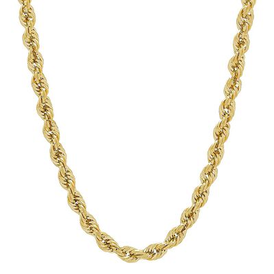 Dual Glitter Rope Chain in 14K Yellow Gold, 24