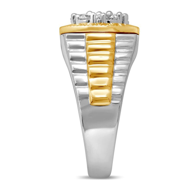 Men&#39;s Diamond Ring in 10K White &amp; Yellow Gold &#40;1 ct. tw.&#41;