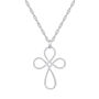 Diamond Cross Pendant with Loop Design in 10K White Gold &#40;1/2 ct. tw.&#41;