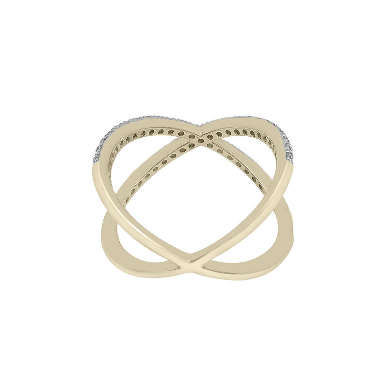 Diamond Crossover Ring in 14K Yellow Gold &#40;1/4 ct. tw.&#41;